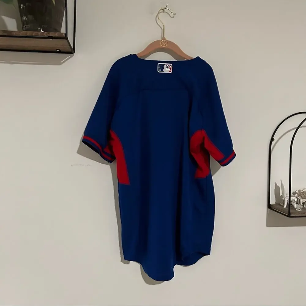 Majestic Chicago Cubs Kids MLB Short Sleeve Blue & Red‎ Jersey Size Medium 10/12